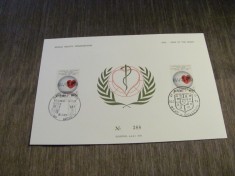 Anul Inimii - Organizația Mondială a Sănătății, 2 Timbre Obliterate cu EKG și Inimă, Ștampile Speciale Colecție Medicală