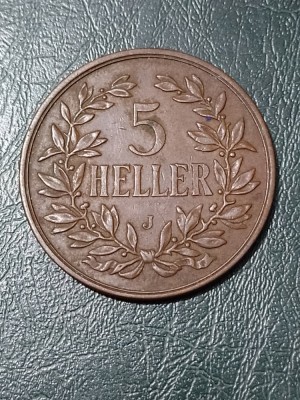 AFRICA DE EST GERMANA 5 HELLER 1909 J MONEDA MARE SI FRUMOASA foto