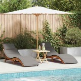 VidaXL Șezlong cu pernă 2 pcs Gri 184 x 55 x 64cm Lemn masiv de acacia