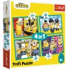Puzzle Trefl Minions 4in1 Lumea Fericita, Joc Educativ, Calitate Premium, Peste 1000 Puzzle, Licente Disney, Spiderman, Frozen