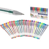 Cumpara ieftin Set 25 piese, Pixuri cu gel multicolor cu sclipici (glitter)