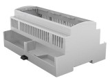 Carcasă pentru şină DIN, dimensiuni 90,5x142,3x62mm, gri, ventilată