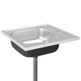 Chiuveta bucatarie cu scurgator, argintiu 600x600x155 mm otel