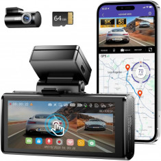 Camera auto DVR AZDOME, Dubla, 5K, 5GHz WiFi, GPS ,5GHz, WDR, G-Sensor, Mod parcare, Card 64Gb inclus