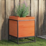 Jardiniera Gradina vidaXL, Lemn Pin Masiv, Maro Ceruit, 40x40x50 cm, Ghiveci Exterior Robust, Decorativa, Terasa/Balcon