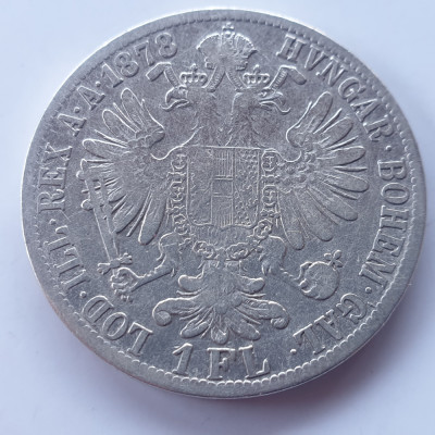 Austria 1 florin 1878 argint Franz Joseph l foto