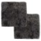 Gossi invelisuri scaun 2 buc. gri deschis 40x40cm piele oaie naturala
