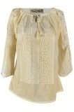 Bluza tip ie dama R24, crem , marimea L, Casual, Bumbac