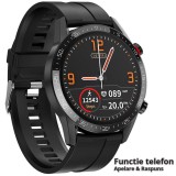 Cumpara ieftin Ceas smartwatch L13, Senzori Monitorizare, Bluetooth, Afisare Notificari, Functie Telefon-Apelare, Black