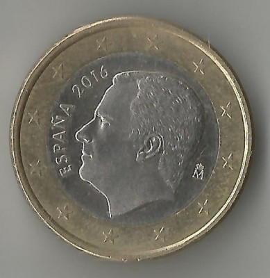 Spania, 1 euro de circulatie, 2016, circ. foto