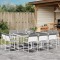 Gossi set mobilier de gradina, 11 piese, cu perne, alb, textilena