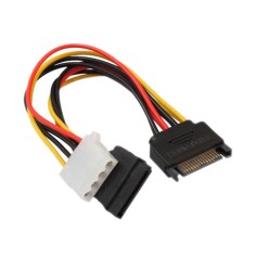 Cablu adaptor alimentare mixt s-ata molex , Active, sata 15pin tata la 1 x sata mama si 1 x molex mama (ide 4pin), 20cm, spliter/splitter