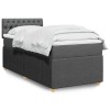 Pat box spring cu saltea, gri &icirc;nchis, 80x200 cm, textil