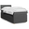 Pat box spring cu saltea, gri &icirc;nchis, 80x200 cm, textil