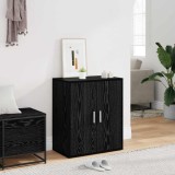 vidaXL Dulap pentru pantofi Stejar Negru 60 x 35 x 70 cm Lemn compozit 862682
