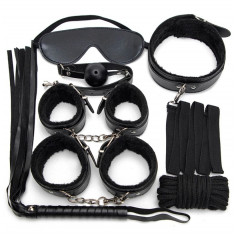 Set BDSM Fetish, 7 Piese, Negru, Guilty Toys