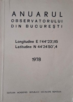 Anuarul Observatorului din Bucuresti 1978 foto