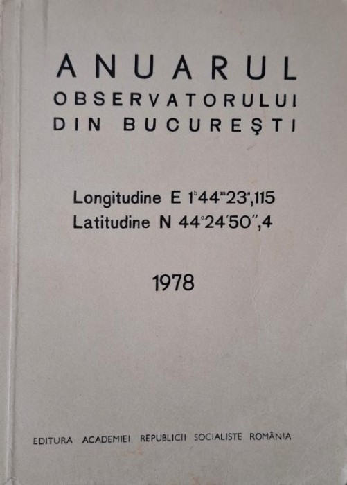 Anuarul Observatorului din Bucuresti 1978