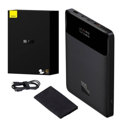 Acumulator Extern 2xUSB, 2xUSB-C, 20000mAh + Cablu USB-C, 100W - Baseus (PPBL000201) - Black foto