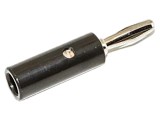 Mufă Banană 4mm 15A Neagră Nichelată pe Cablu