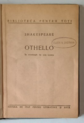 OTHELLO de SHAKESPEARE , 1958 foto
