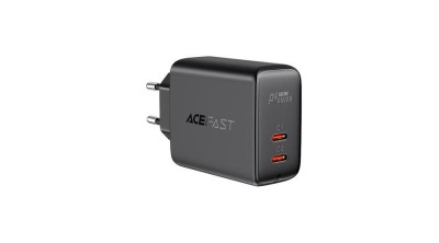 &amp;Icirc;ncărcător Acefast 2x USB tip C 40W, PPS, PD, QC 3.0, AFC, FCP, negru (A9-negru) foto