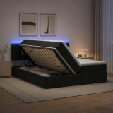 Cumpara ieftin Pat cu LED si saltea Negru 180 x 200 cm Catifea