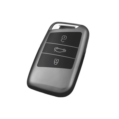 Husa Cheie Auto VW PASSAT B8, ARTEON, Smartkey, 3 Butoane, Tpu, Gri Inchis AutoProtect KeyCars foto