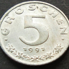Moneda 5 GROSCHEN - AUSTRIA, anul 1991 *cod 421 A