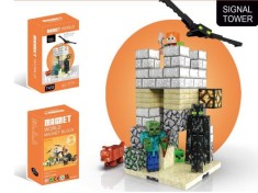 Set Cuburi Constructie Magnetica - Turn de Aparare Pixelat inspirat din Universul Minecraft