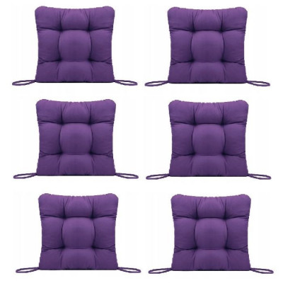 Set Perne decorative pentru scaun de bucatarie sau terasa, dimensiuni 40x40cm, culoare Mov, 6 bucati/set foto