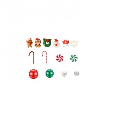 Set 72 decoratiuni de Craciun pentru lumanari Amycute, acril, multicolor