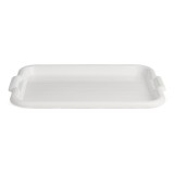Tava dreptunghiulara pentru servire, plastic, Alisan Lux, alb, 36.5 x 25 x 2.5 cm