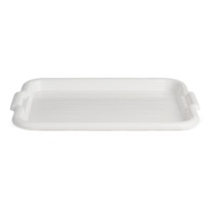 Tava dreptunghiulara pentru servire, plastic, Alisan Lux, alb, 36.5 x 25 x 2.5 cm