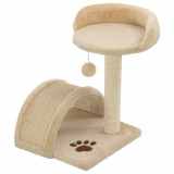 Cumpara ieftin Ansamblu pisici cu stalp funie sisal, bej si maro, 40 cm