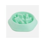 Bol Interactiv pentru Hranire Lenta Caini si Pisici EMC ONSHOP&reg;, Model Labirint Oase, Plastic Durabil, Verde Menta, 450 ml