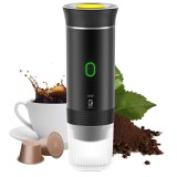 Espressor portabil automat, Model KF-JN-02, baterie 3x2500mAh, incalzire rapida, compatibil capsule Nespresso si Dolce Gusto, cafea macinata, capacita