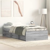 VidaXL Cadru de pat mic single, sonoma gri, 75x190 cm 3203850