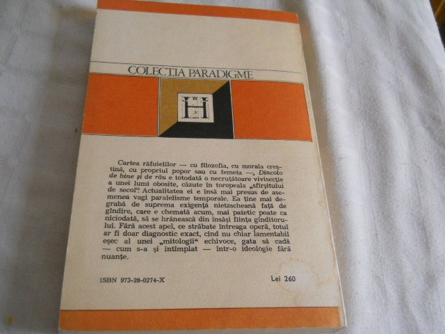 Dincolo De Bine Si De Rau Friedrich Nietzsche Humanitas 1992 Carte Noua Okazii Ro