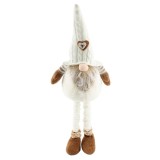 Figurina decorativa Craciun, tip gnom, maro + crem + alb, 24 x 18 x 60 / 80 cm, D382279