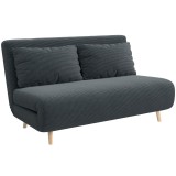 HOMCOM Canapea extensibilă, pat pentru oaspeți, spătar reglabil &icirc;n 3 poziții, aspect corduroy, p&acirc;nă la 120 kg, 141 x 90 x 81 cm, Gri &icirc;nchis | Aosom Ro