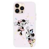 Husa compatibila cu Apple iPhone 13 Mini, Viceversa, model Mickey and Minnie from Mickey Mouse , Silicon, TPU, Transparent, Carcasa