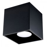 Lustră De Tavan Quad Negru Din Aluminiu, 1 Bec Pătrat Modern De Interior
