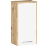 Dulap baie suspendat, cu usa si raft interior, PAL 16 mm, 30&times;22,5&times;60 cm, stejar artisan si alb Household NewTrend