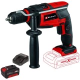 Einhell TC-ID 18 Li PXC + Starter Kit - Masina de gaurit si insurubat cu percutie + Set 1 acumulator si incarcator Li-Ion 18 V 4 Ah