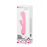 Vibrator Iepuras Pretty Love Zachary Roz Silicon Reincarcabil USB 12 Functii Vibratii 17.8cm