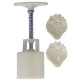 Forma pentru prajituri, 2 matrite capsuna, plastic, alb