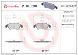 BREMBO P 85 098 PRIME LINE set placute frana,frana disc