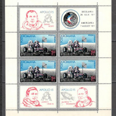 Romania.1971 Posta aeriana:Apollo 15-Bl. ZR.422