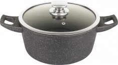Royalty Line Cratita aluminiu cu invelis marmorat si capac 24 cm, negru